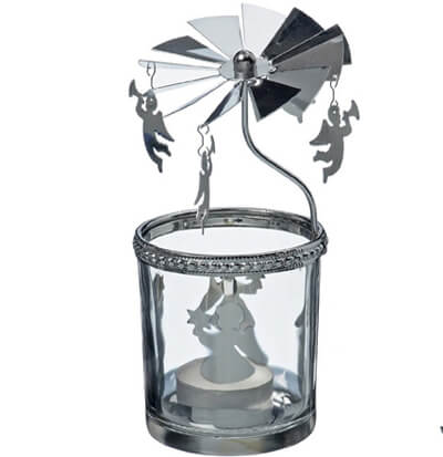 Windlicht Teelichtkarussell -Engel - rotierend